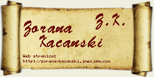 Zorana Kaćanski vizit kartica